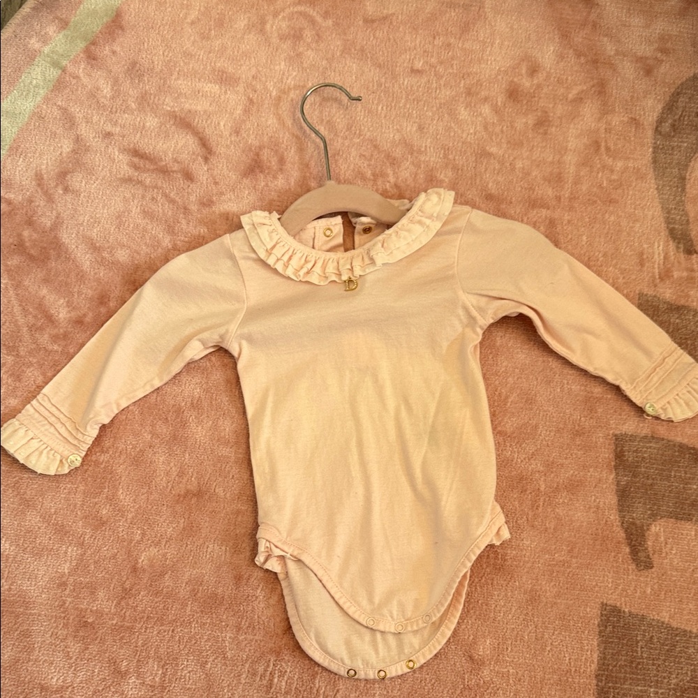 Dior baby Charming Pink Ruffled Bodysuit for Kids
